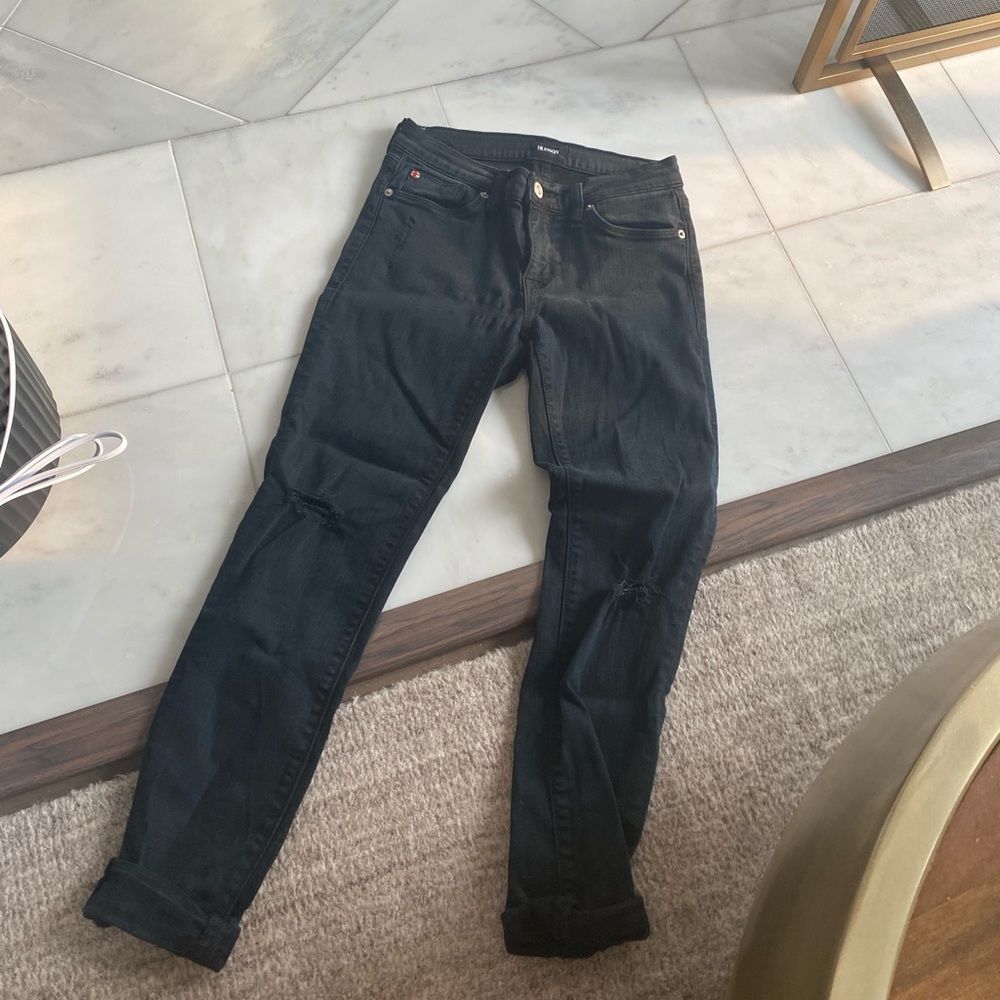 Hudson Distressed With Holes Black Jeans